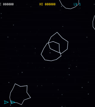 Asteroids pixel art